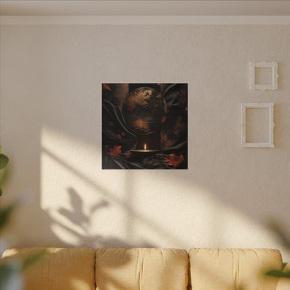 Silk Drape Autumn Canvas Art | Dark Japandi Moody Design