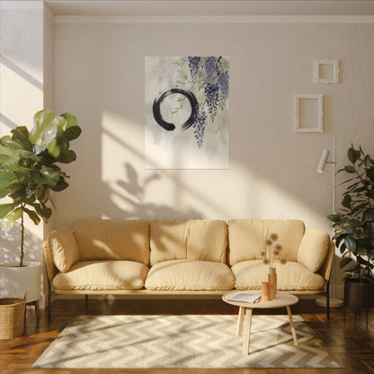 Wisteria Enso Canvas Art | Serene Zen Art
