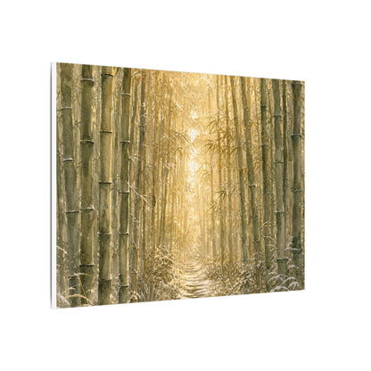 Bamboo Grove Winter Canvas Art | Japandi Elegant Design