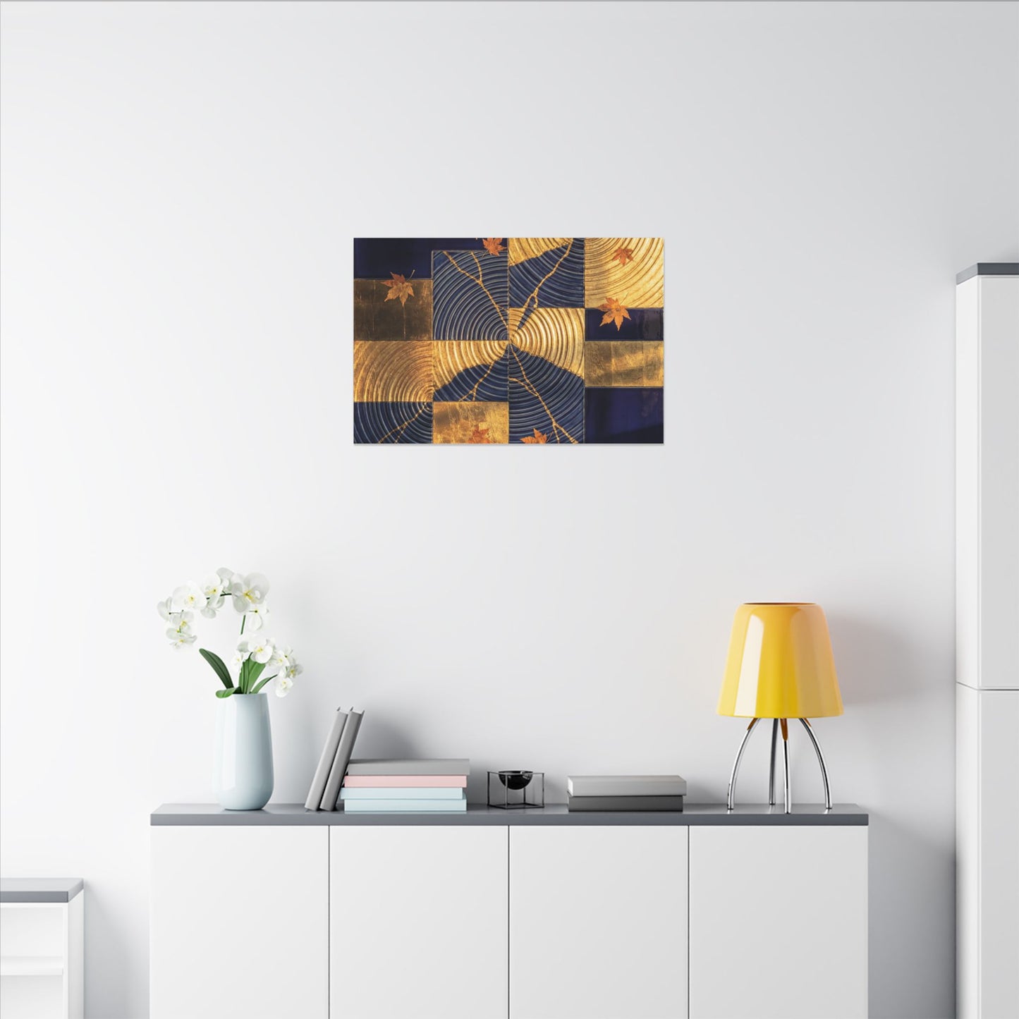 Autumn Water Ripple Crackle Gold Canvas Art | Artful Decor