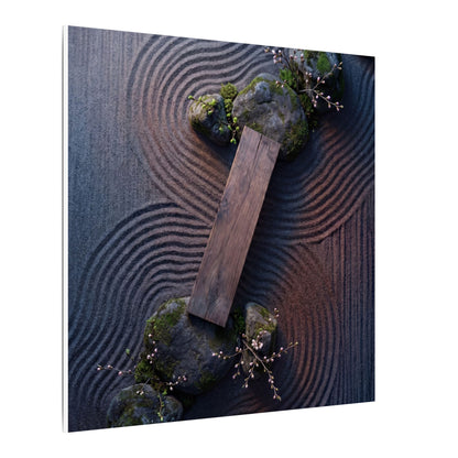 Spring Rock Garden Moody Minimal Canvas Art | Atmospheric Decor