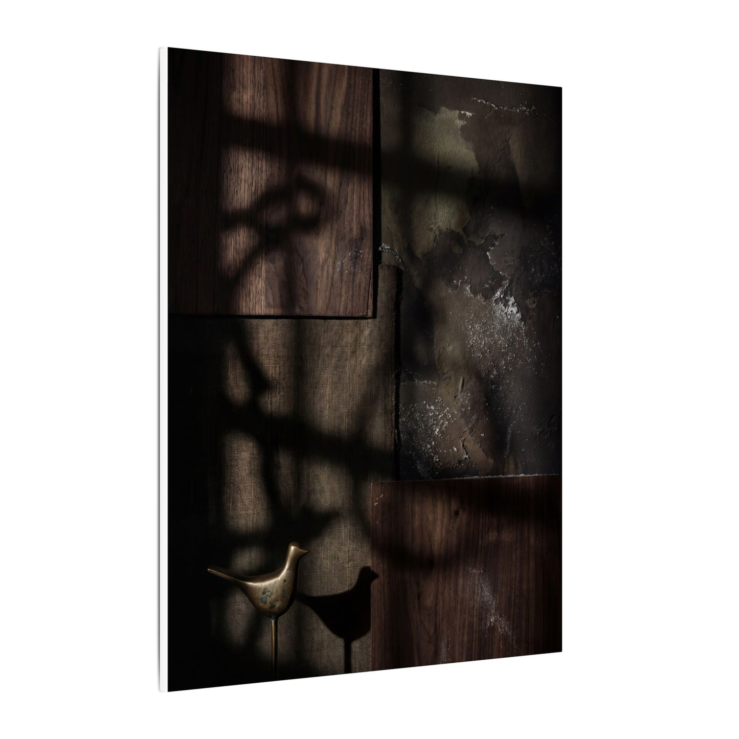 Dark Japandi Shadow Play in Candlelight | Dark Texture Canvas Art