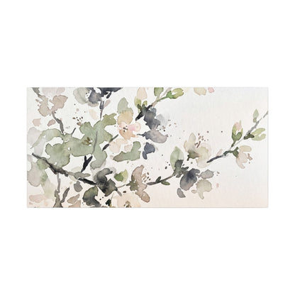 Cherry Blossom Watercolor Canvas Art | Elegant Japandi Art