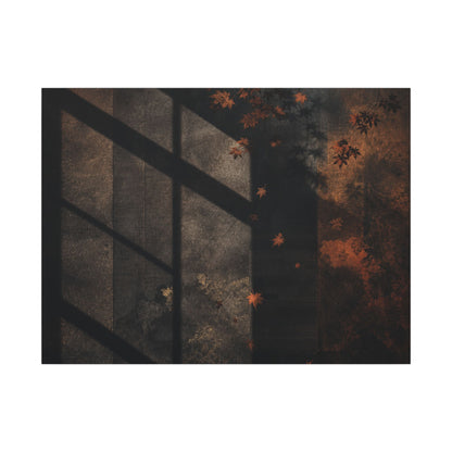 Sophisticated Shadow Play Canvas Art - Dark Texture Dark Japandi
