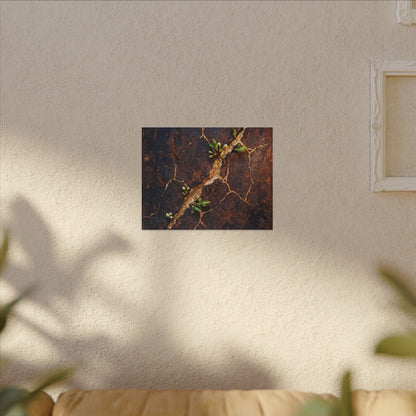 Rust Patina Spring Canvas Art | Kintsugi Resilient Design