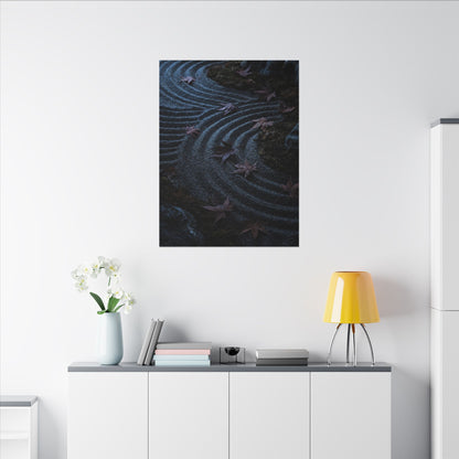 Rock Garden Canvas Art | Autumn Dark Japandi Dark Texture Art