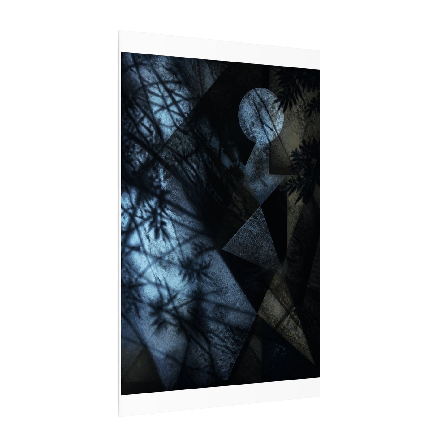 Shadow Play Winter Canvas Art | Dark Japandi Luxurious Design