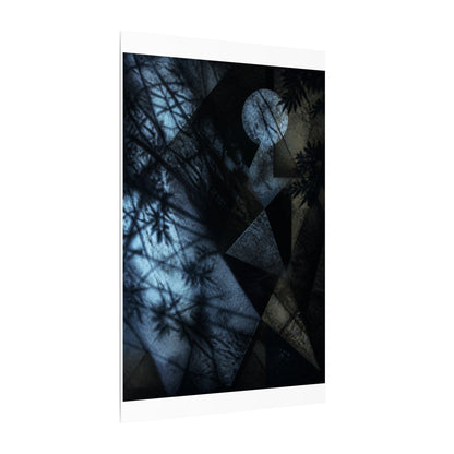 Shadow Play Winter Canvas Art | Dark Japandi Luxurious Design