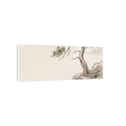Japandi Pine Tree in Dappled | Minimal Line Canvas Art