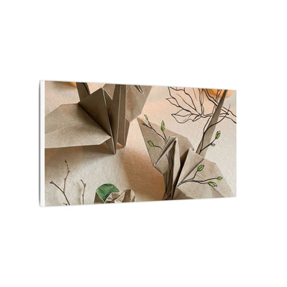 Paper Fold Spring Canvas Art | Japandi Earthy Design