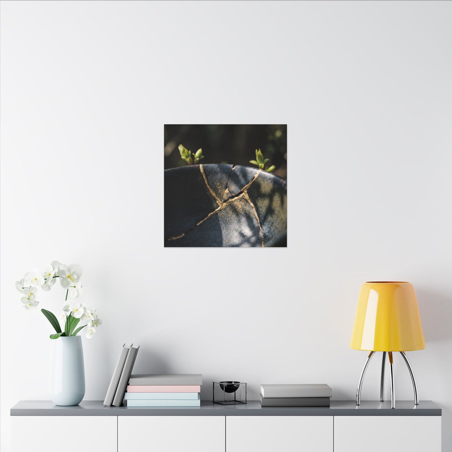 Seijaku Broken Pottery Canvas Art - Dark Japandi Shadow Zen