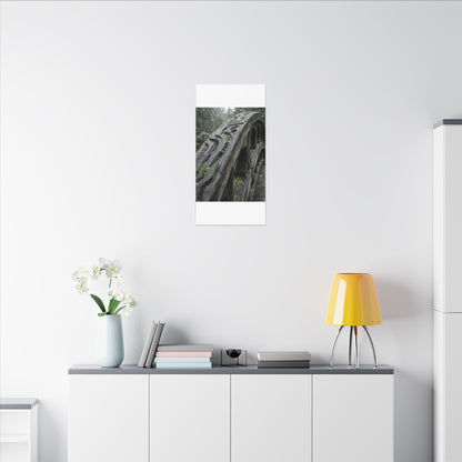 Overcast Wooden Bridge Canvas Art - Japandi Kanso