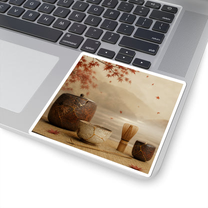 Philosophical Tea Ceremony Sticker - Gold Vein Kintsugi
