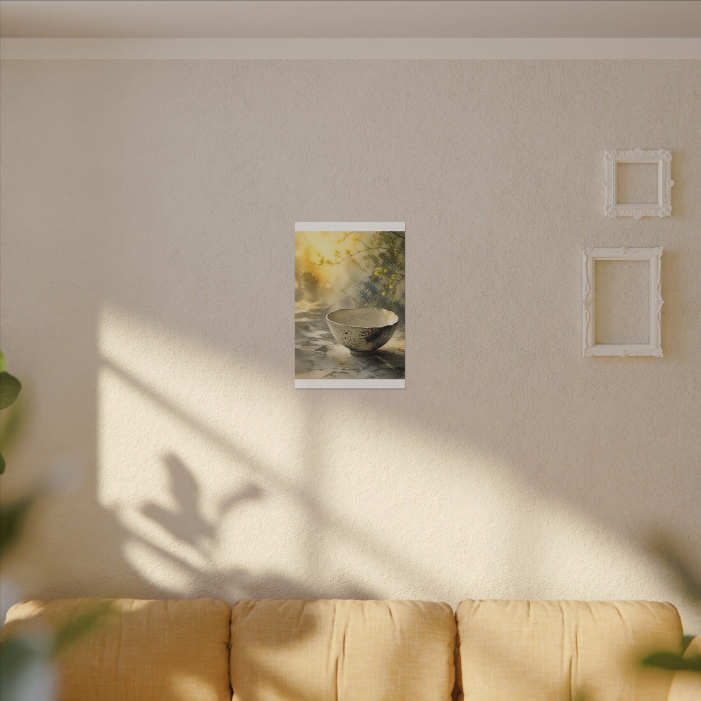 Cozy Ceramic Bowl Canvas Art - Watercolor Japandi