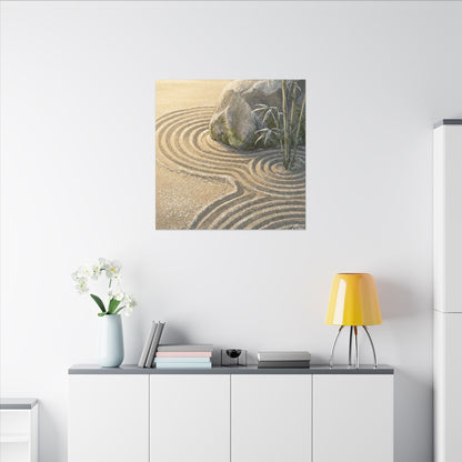 Rock Garden Winter Canvas Art | Zen Peaceful Design