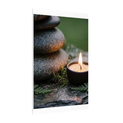 Warm River Stones Canvas Art - Japanese Pattern Japandi