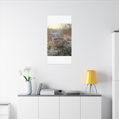 Golden Hour Ceramic Bowl Canvas Art - Japandi Shibui