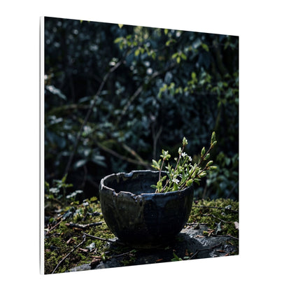 Dappled Ceramic Bowl Canvas Art - Dark Japandi Datsuzoku