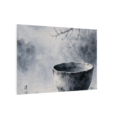 Seijaku Ceramic Bowl Canvas Art - Zen Sumi E