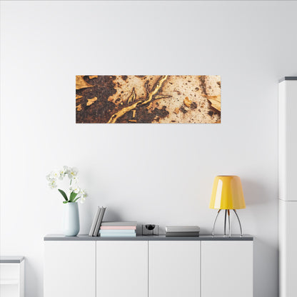 Kintsugi Rust Patina in Golden Hour | Gold Vein Canvas Art