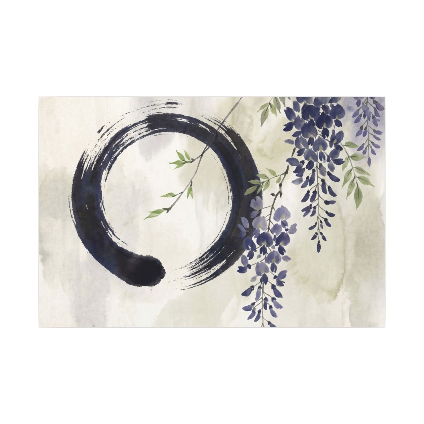 Wisteria Enso Canvas Art | Serene Zen Art