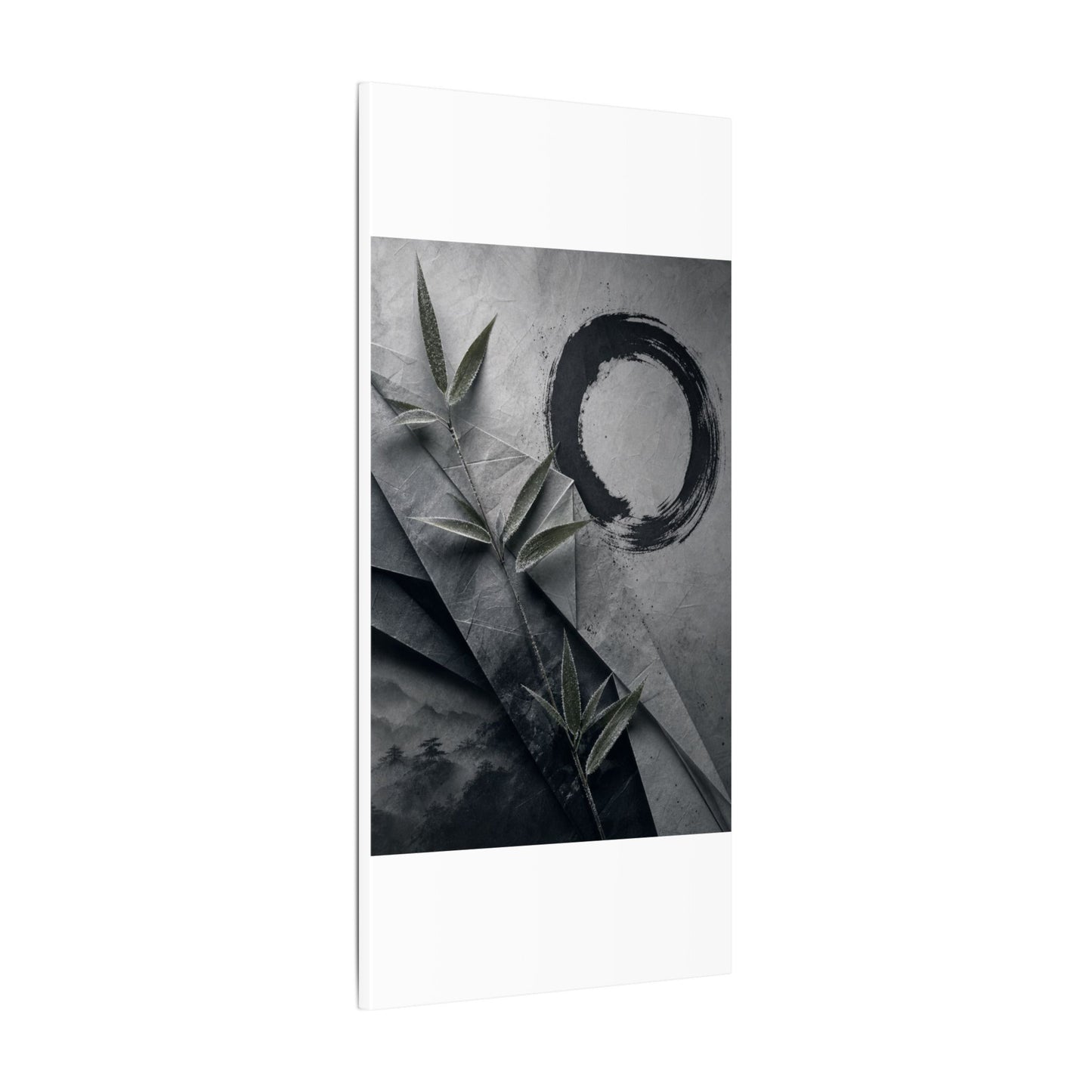 Winter Paper Fold Enso Canvas Art | Serene Decor