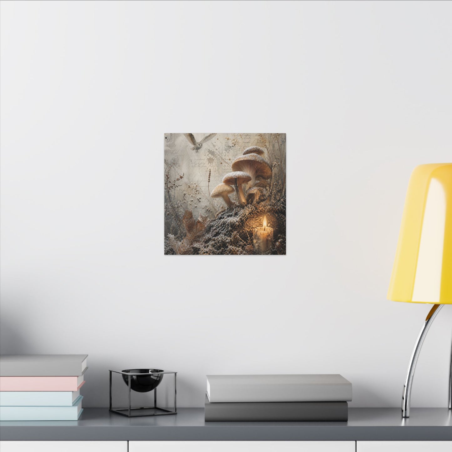 Wild Mushrooms Texture Canvas Art | Elegant Japandi Art
