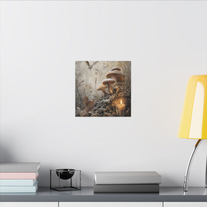Wild Mushrooms Texture Canvas Art | Elegant Japandi Art
