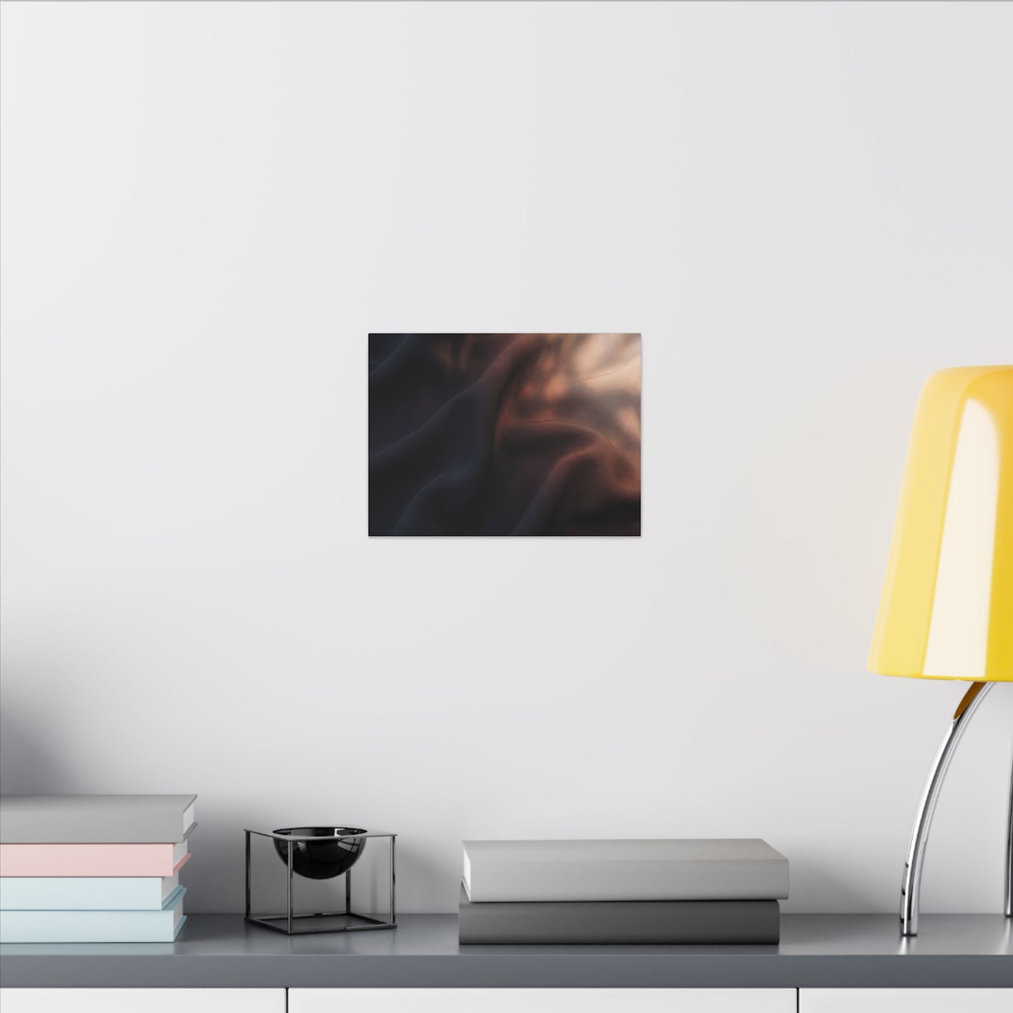 Dark Japandi Silk Drape in Dawn | Shadow Zen Canvas Art