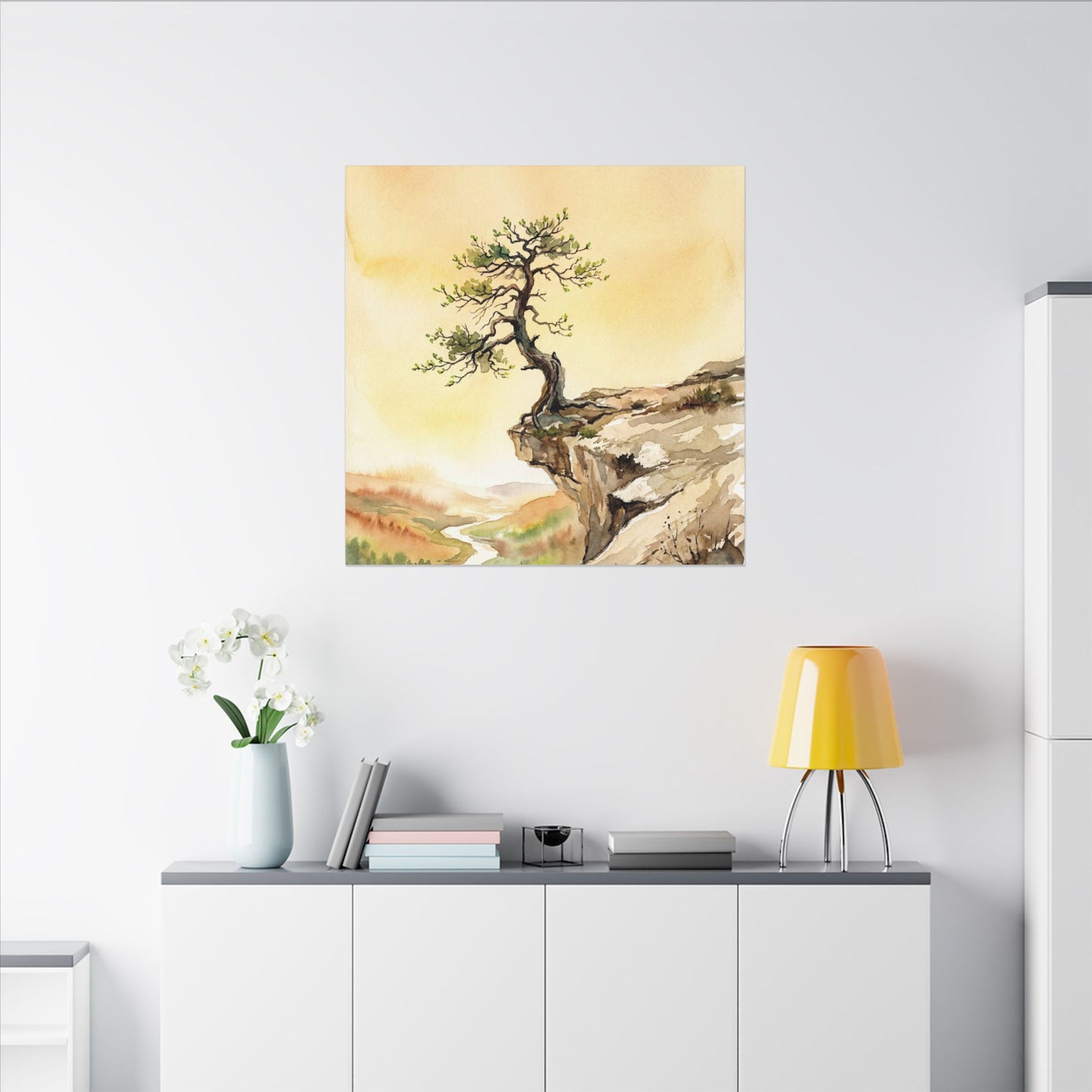 Golden Hour Pine Tree Canvas Art - Japandi Fukinsei