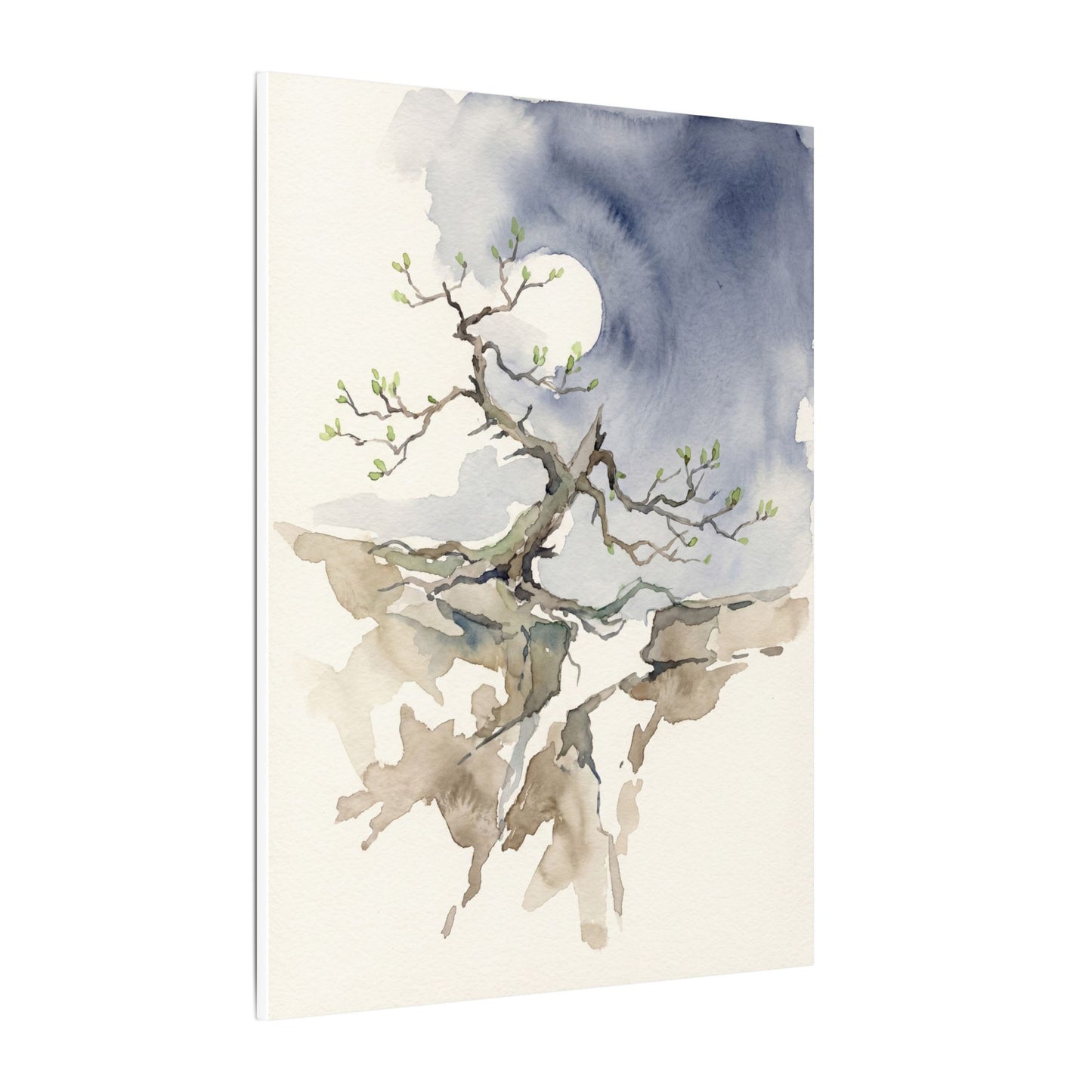 Moonlight Pine Tree Canvas Art - Japandi Ma