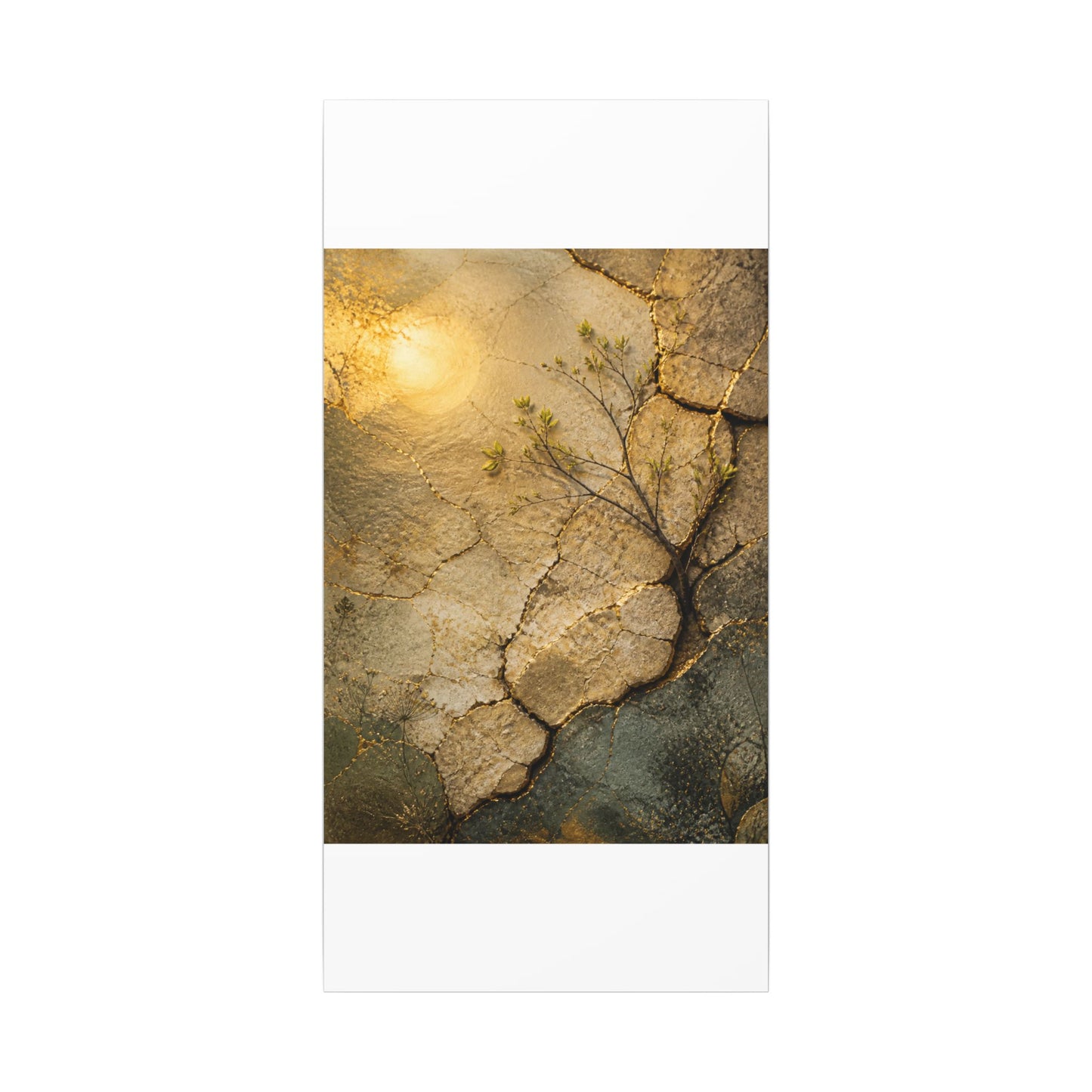 Cracked Earth Spring Canvas Art | Japandi Warm Design