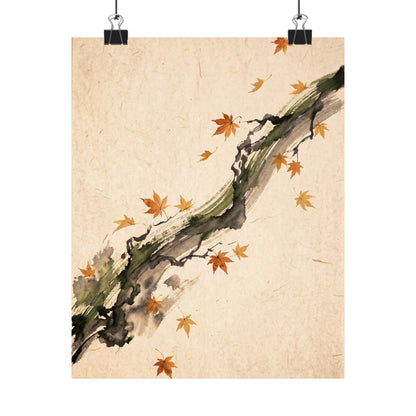 Ma Ink Brushstroke Wall Art Print - Zen Ukiyo E Inspired