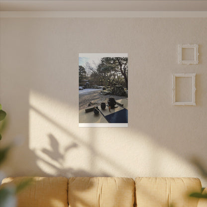 Winter Tea Ceremony Karesansui Canvas Art | Serene Decor