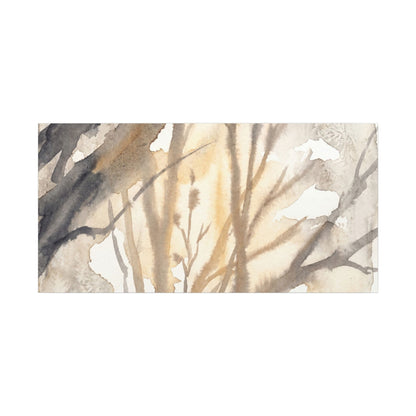 Ma Shadow Play Canvas Art - Japandi Watercolor