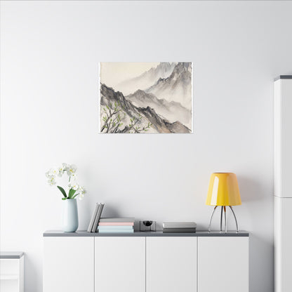 Spring Mountain Mist Texture Canvas Art | Warm Decor