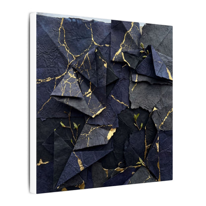 Beautiful Paper Fold Canvas Art - Crackle Gold Kintsugi