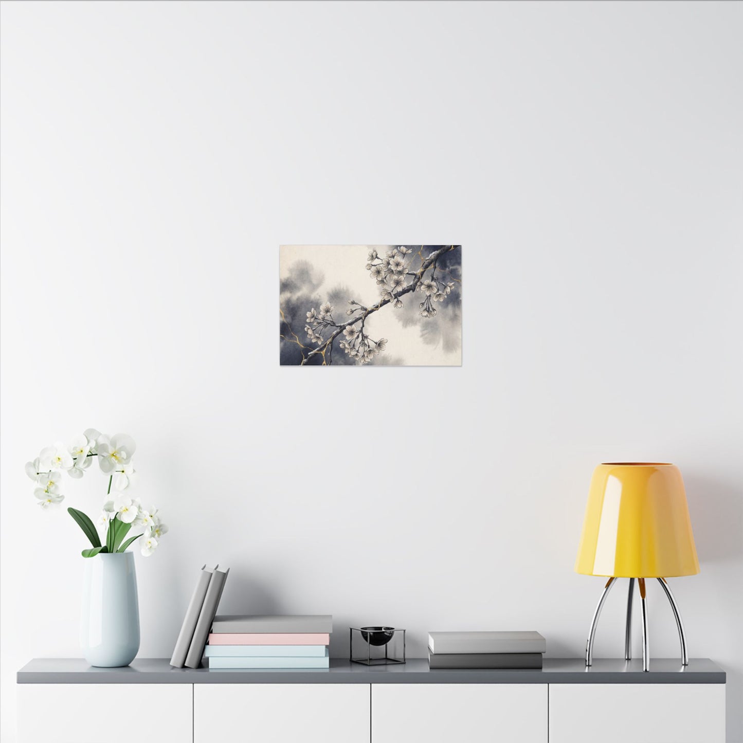 Ma Cherry Blossom Canvas Art - Kintsugi Gold Vein