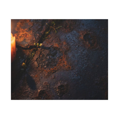 Candlelight Rust Patina Canvas Art - Dark Japandi Ma