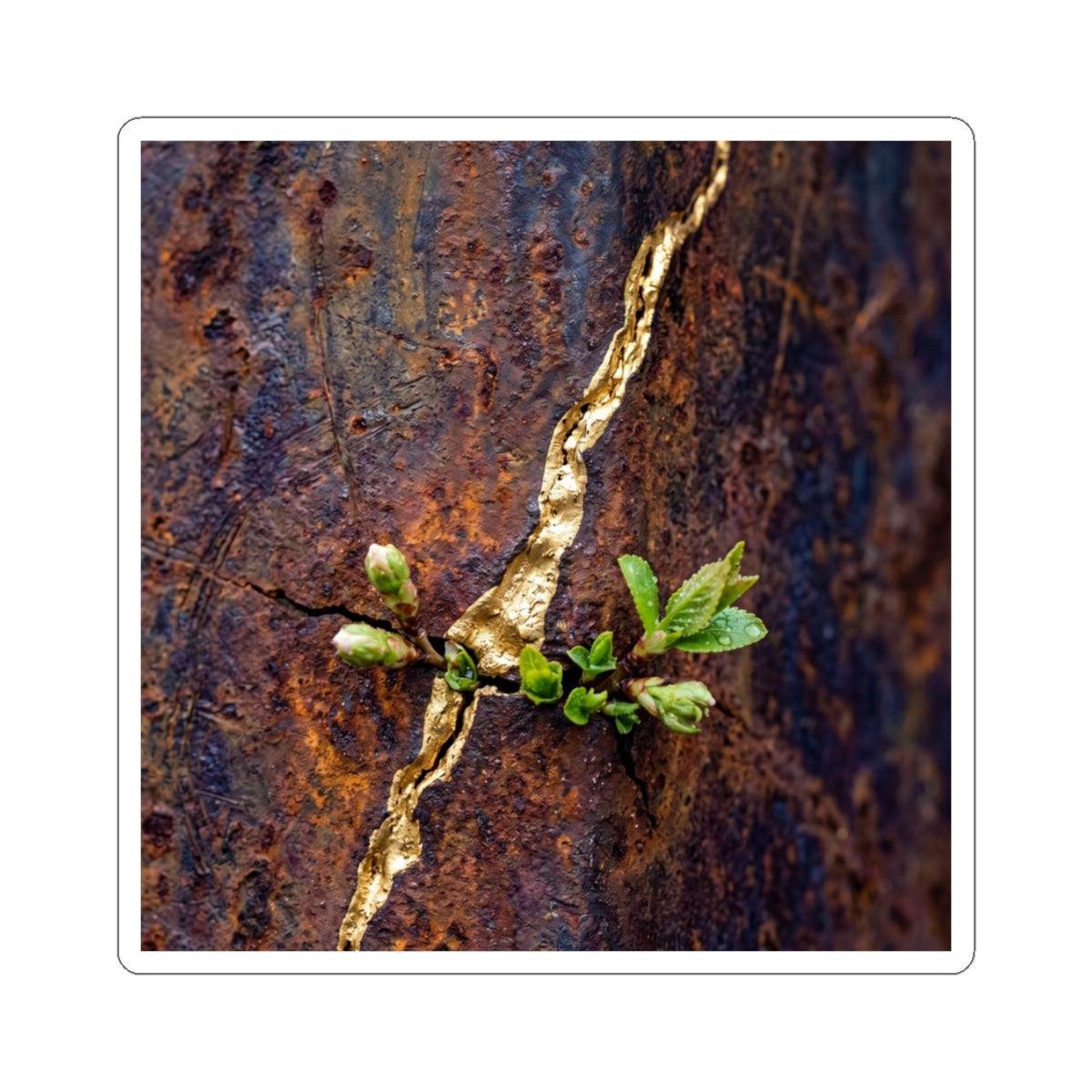 Rust Patina Sticker | Spring Kintsugi Broken Beauty Art