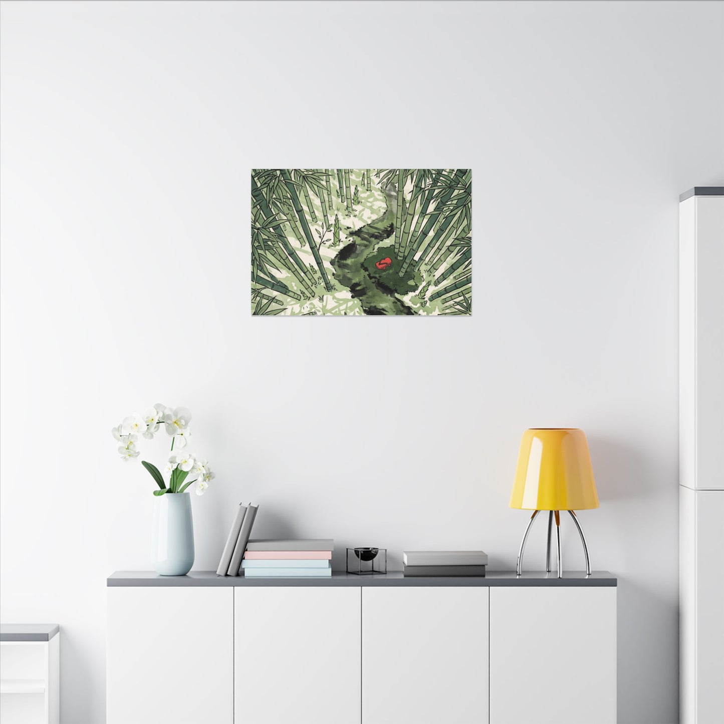 Peaceful Bamboo Grove Canvas Art - Ukiyo E Inspired Zen