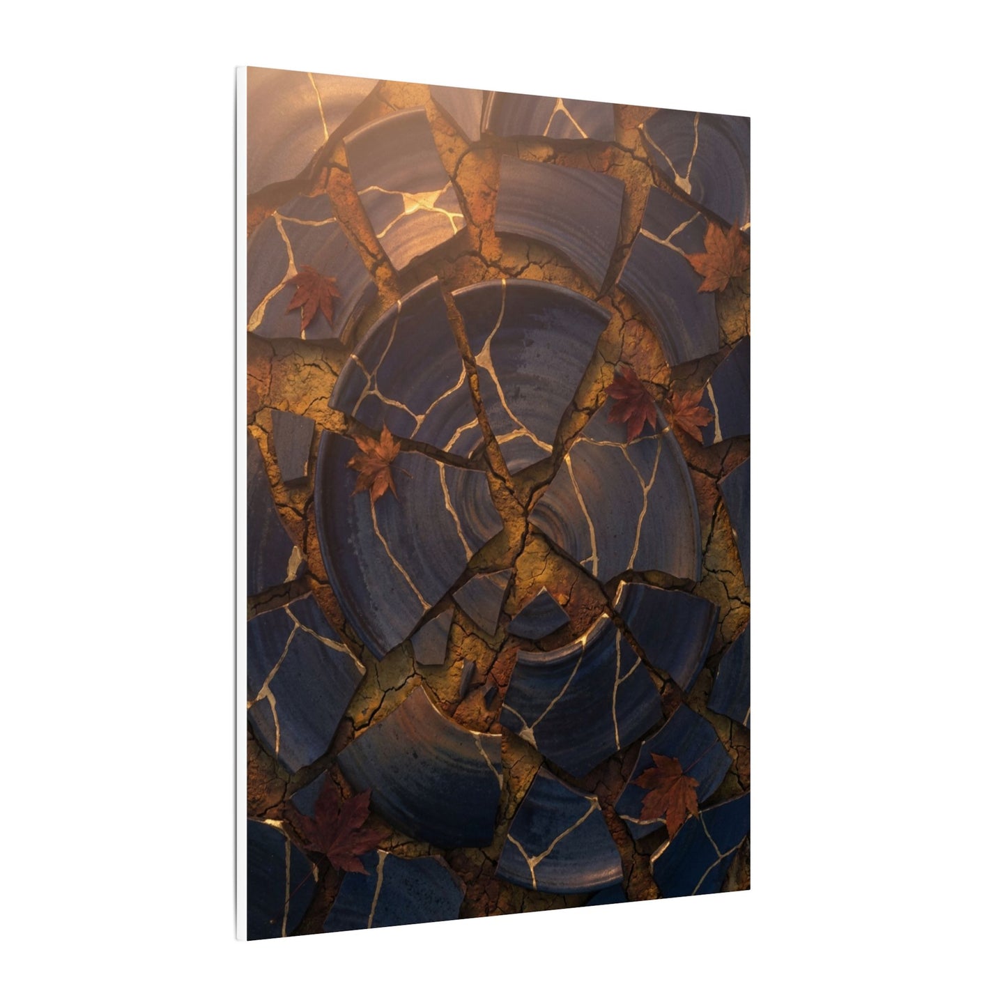 Autumn Cracked Earth Gold Repair Canvas Art | Philosophical Decor