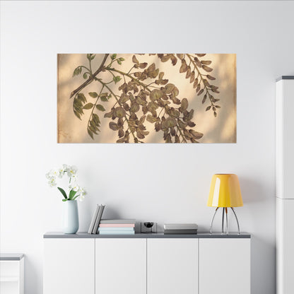 Spring Wisteria Herbarium Canvas Art | Earthy Decor