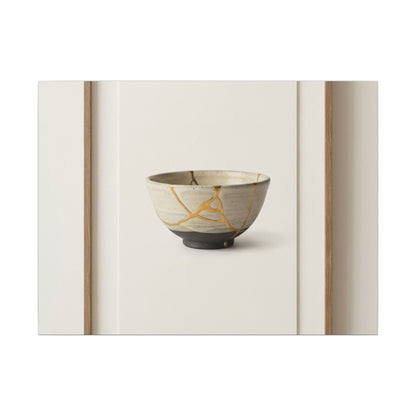 Kintsugi Charcoal Canvas Art