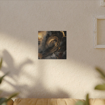 Kanso Ocean Wave Canvas Art - Kintsugi Gold Vein