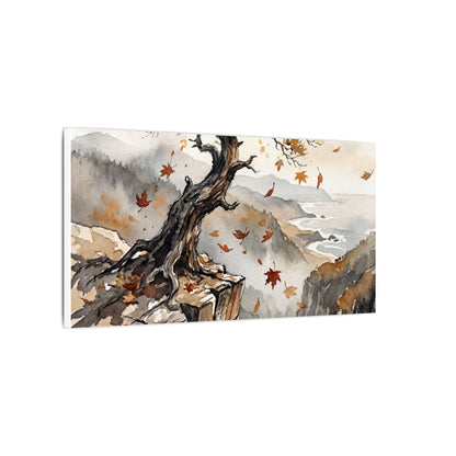 Autumn Pine Tree Watercolor Canvas Art | Warm Decor