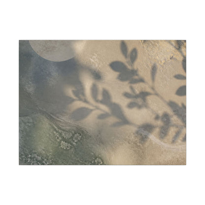 Japandi Shadow Play in Moonlight | Texture Canvas Art