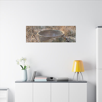 Golden Hour Ceramic Bowl Canvas Art - Japandi Shibui