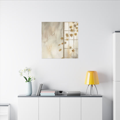 Warm Shoji Screen Canvas Art - Watercolor Japandi