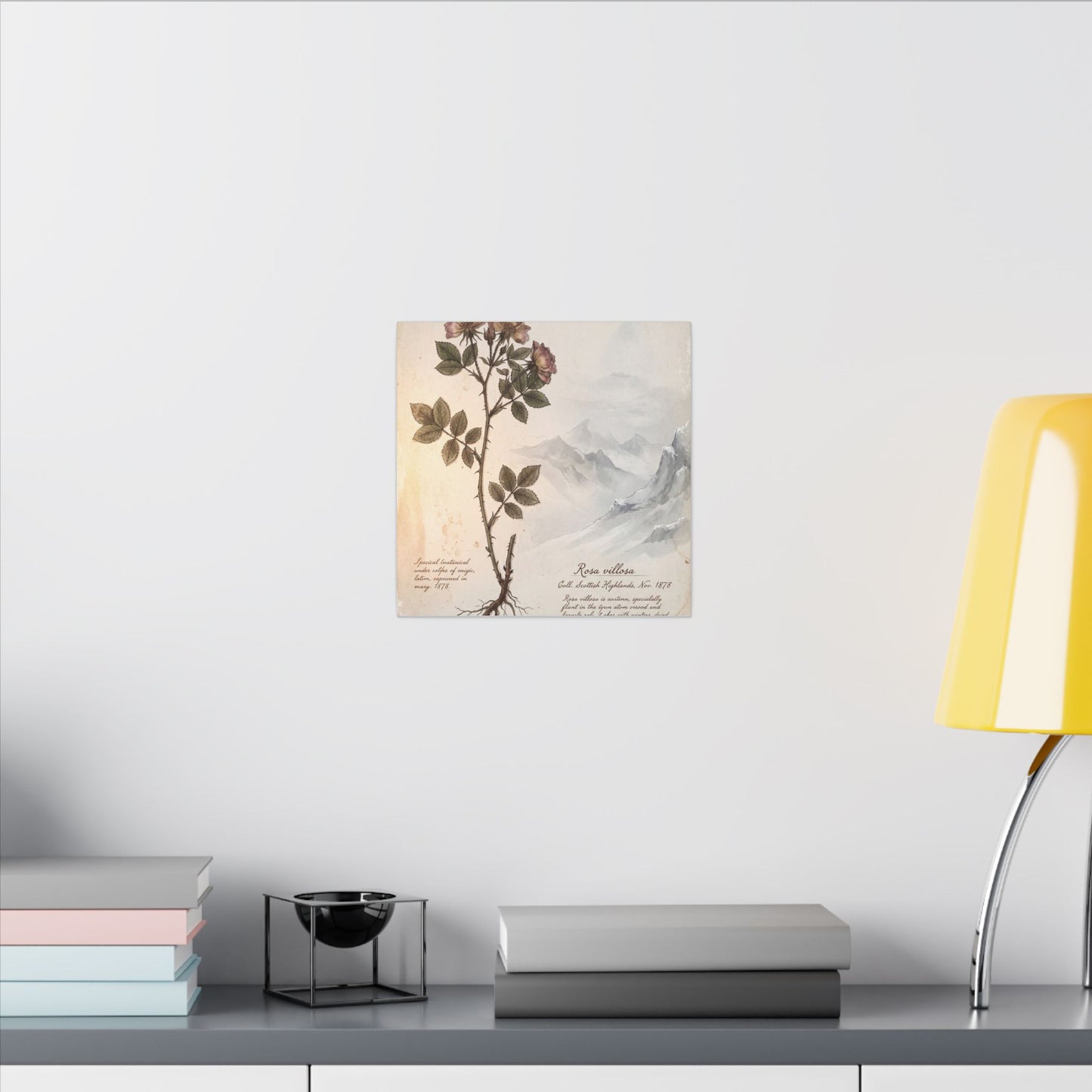 Winter Mountain Mist Herbarium Canvas Art | Earthy Decor